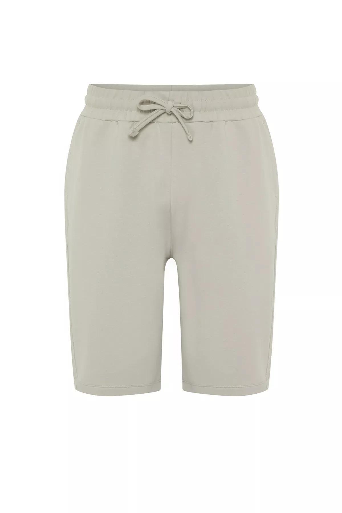 Grey Limited Edition Knitwear Shorts, STONE, large image number 6