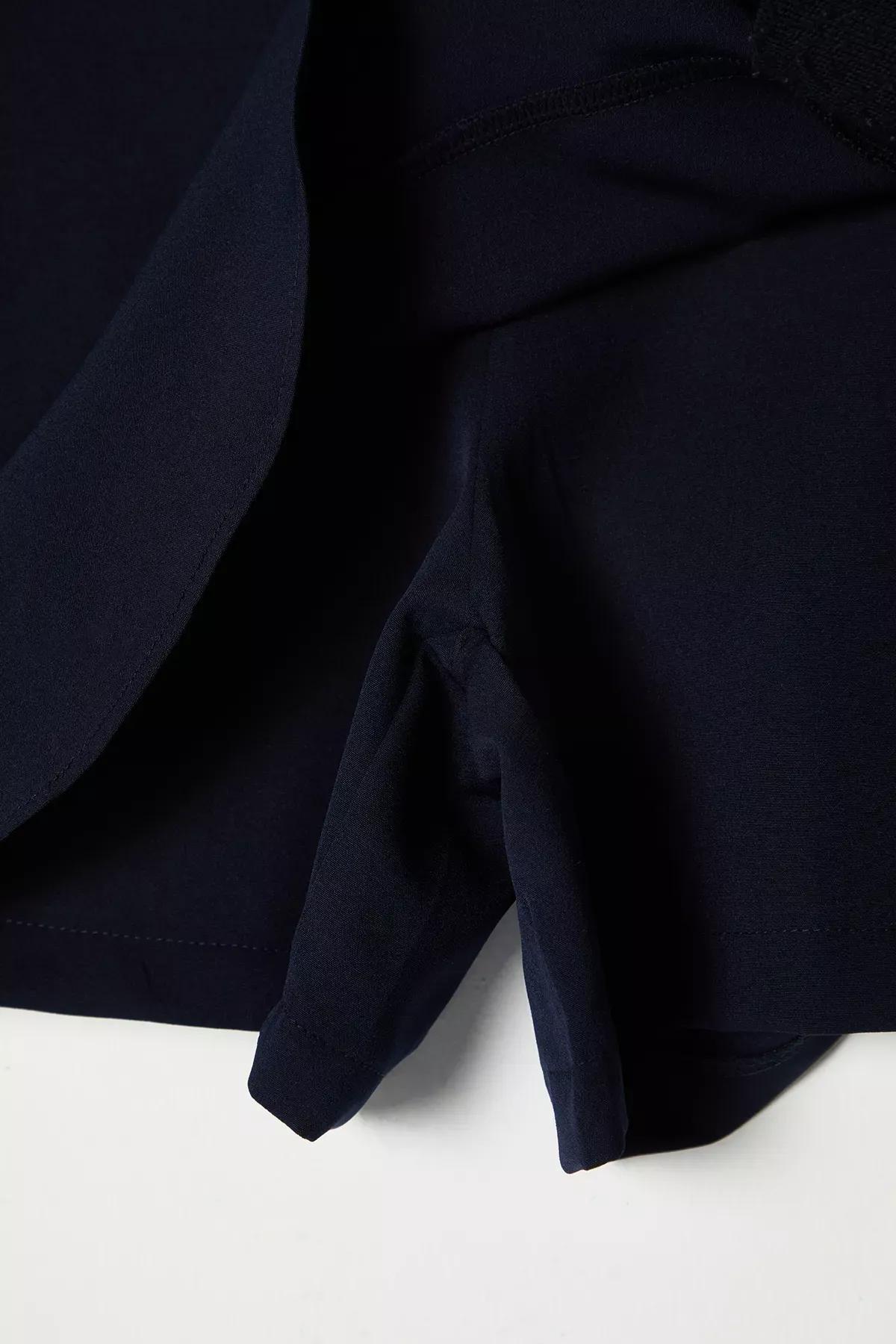Navy High Waist Wide Leg Skirt, Indigo, large image number 1