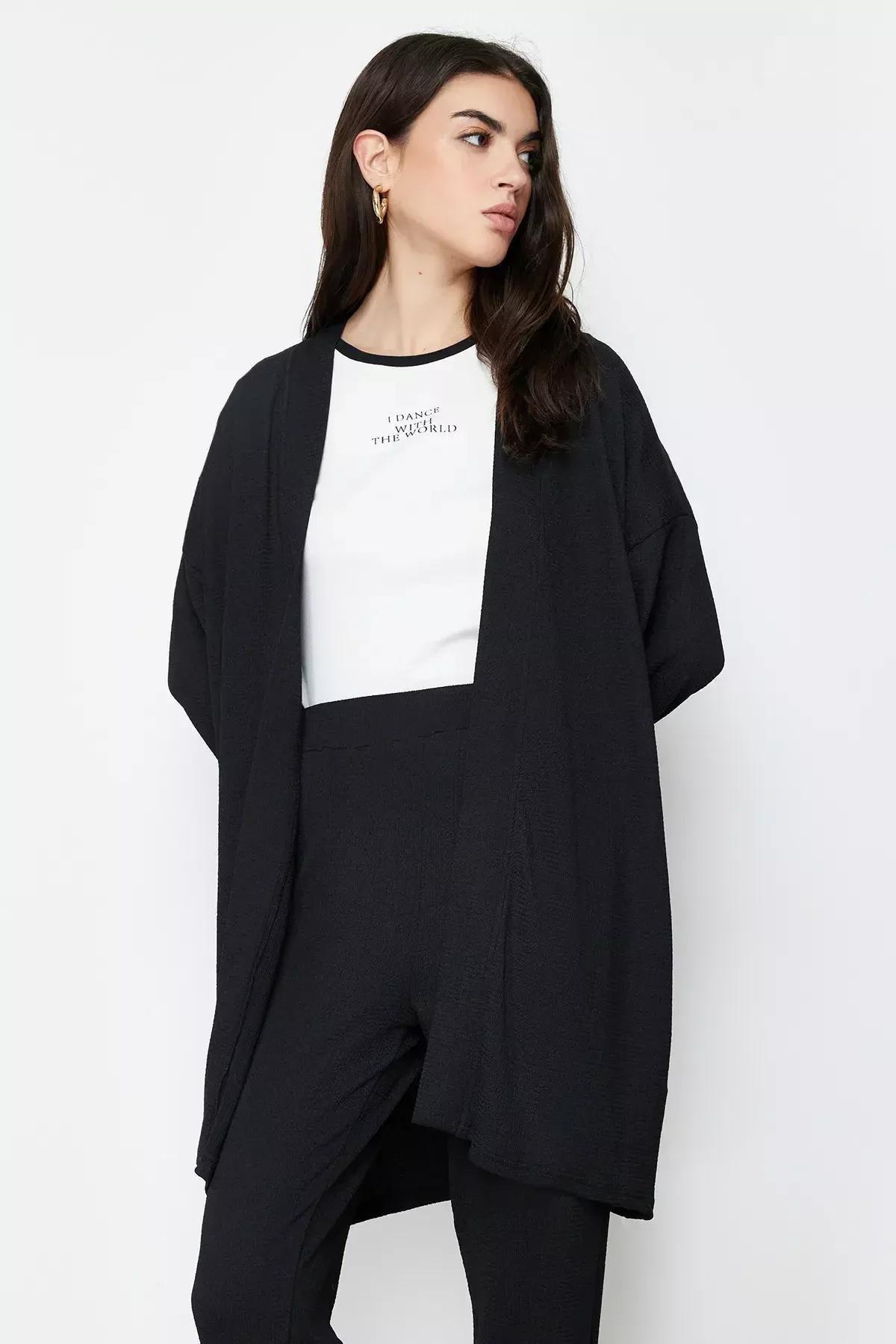 Black Knitted Co-Ord Set, BLACK, large image number 1