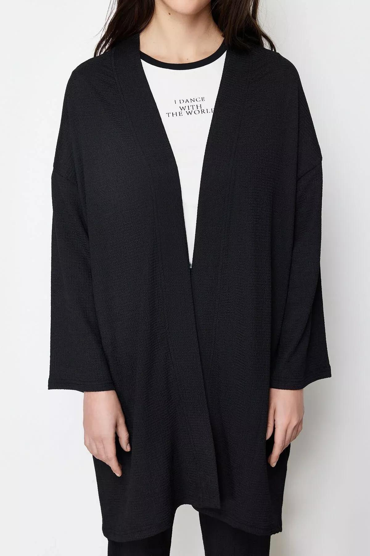 Black Knitted Co-Ord Set, BLACK, large image number 3