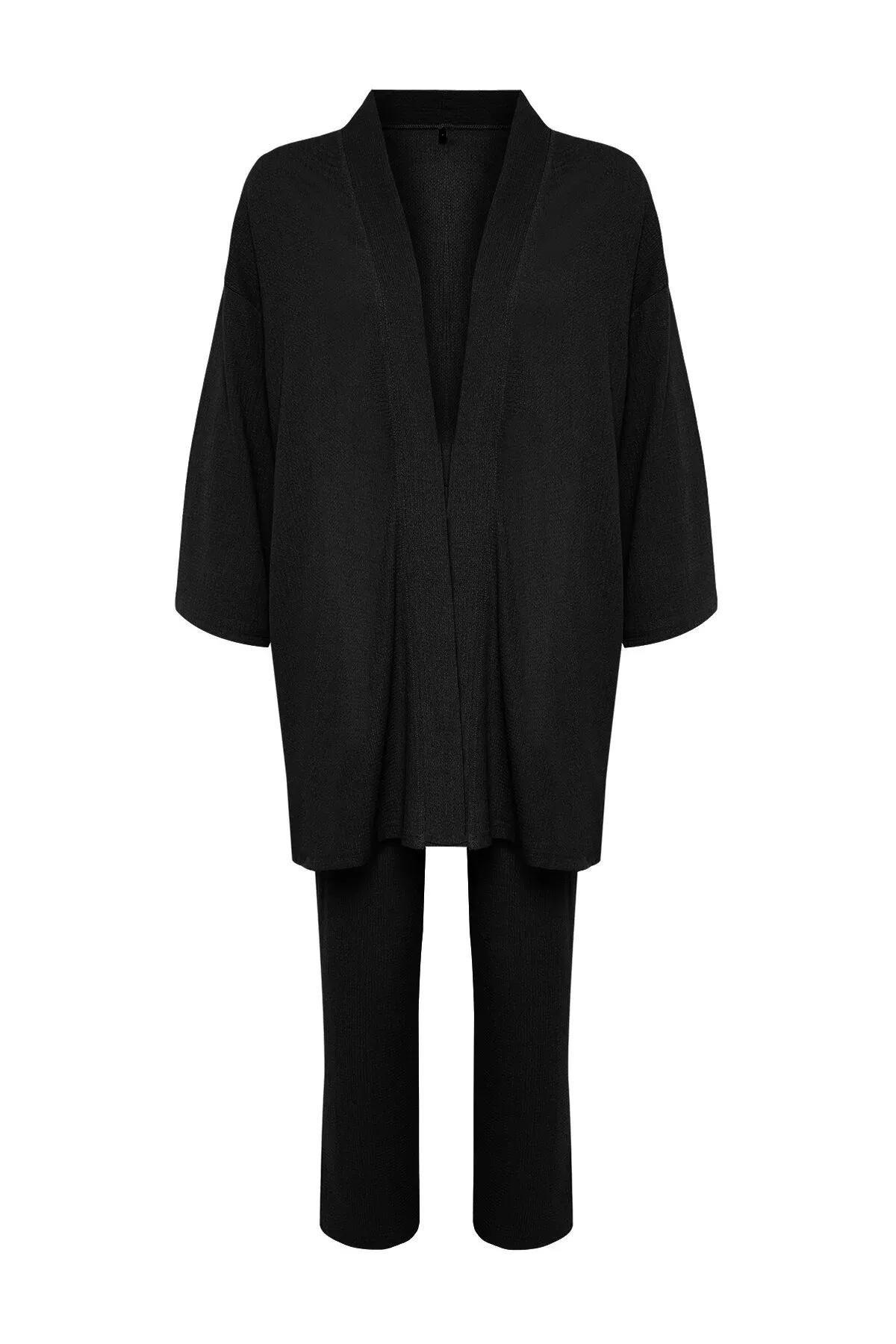 Black Knitted Co-Ord Set, BLACK, large image number 5