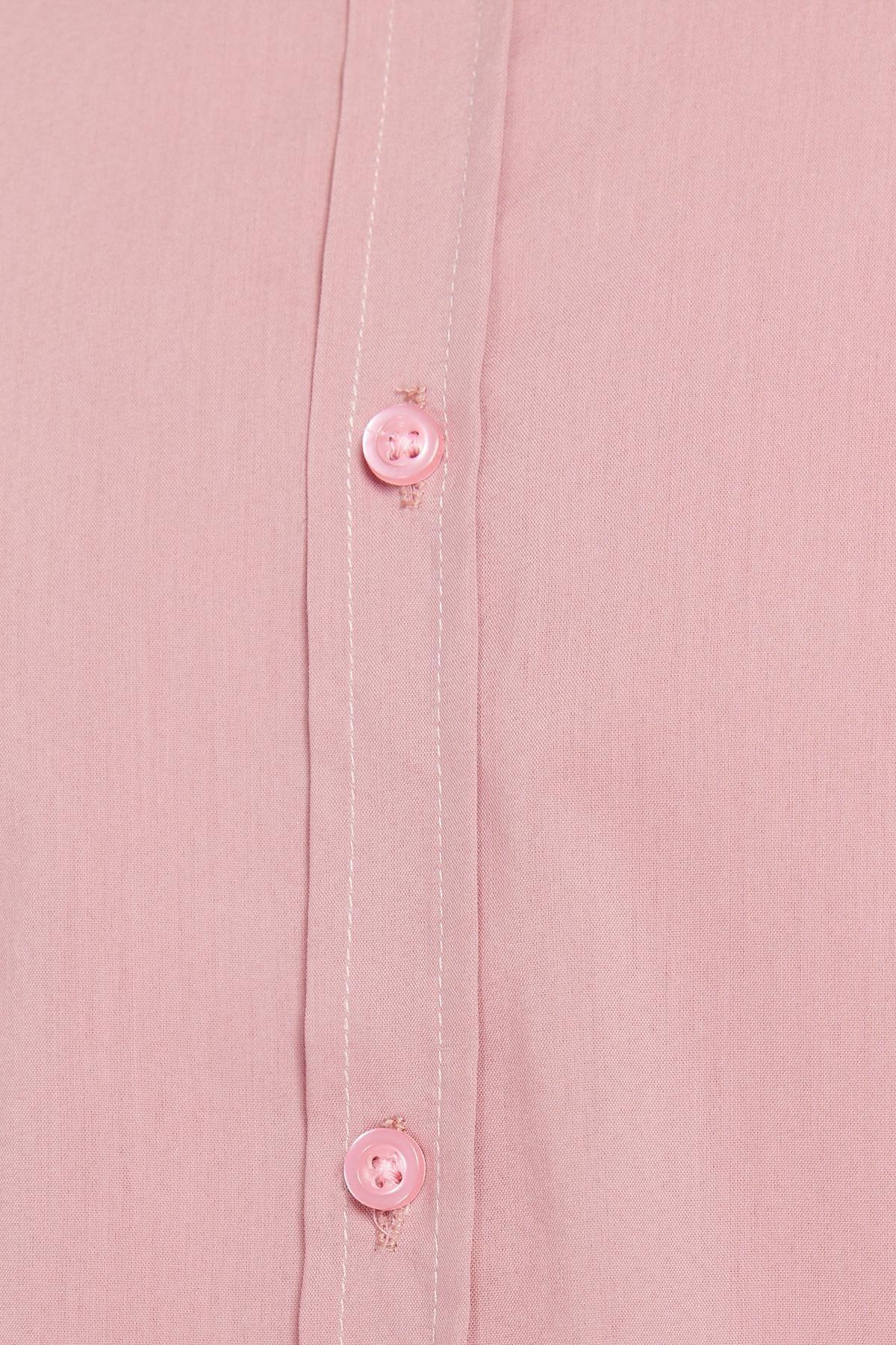 Dusty Rose Slim Fit Shirt with Epaulets on Sleeves TMNSS24GO00046, single, , large image number 4