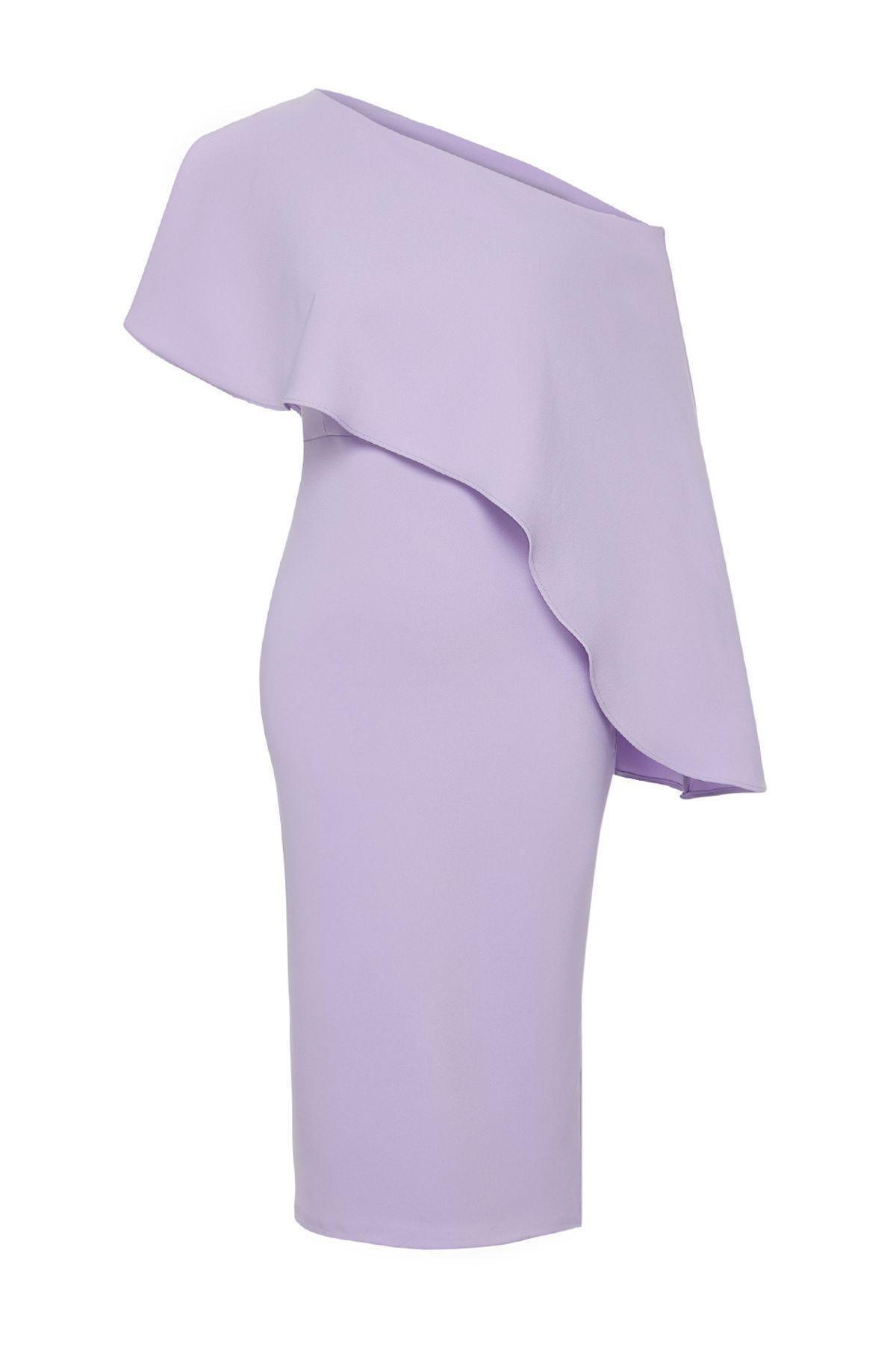 Purple Asymmetric Occassionwear Dress, Lilac, large image number 1