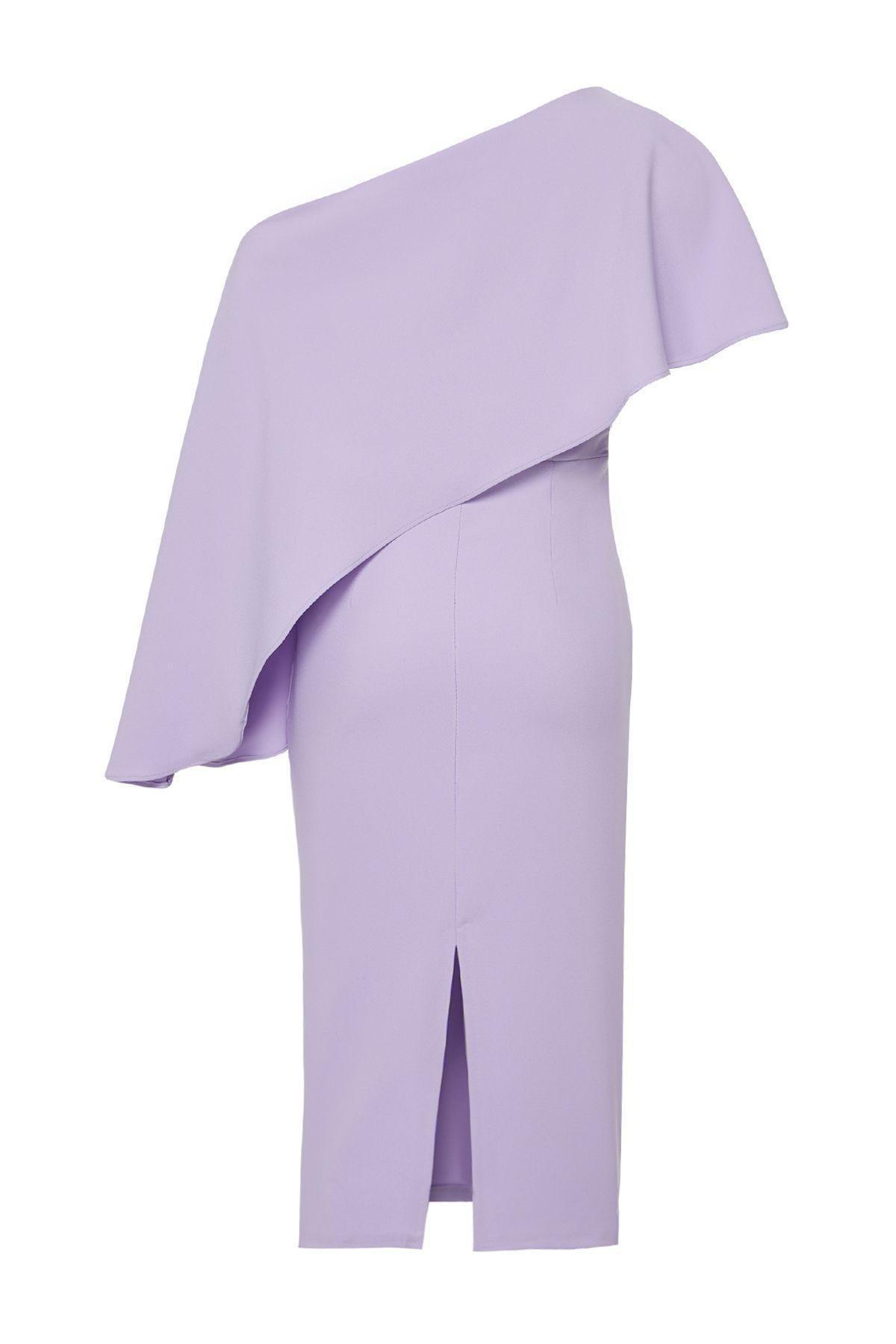 Purple Asymmetric Occassionwear Dress, Lilac, large image number 6