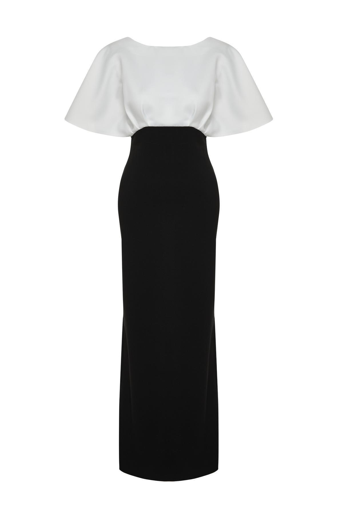 Multicolour Satin Detailed Long Occasionwear Dress, , large image number 5