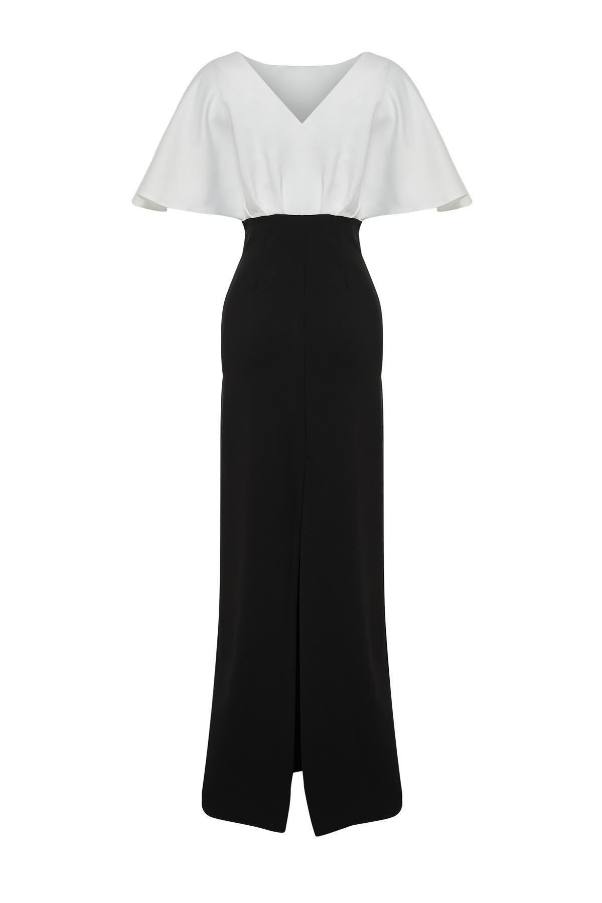 Multicolour Satin Detailed Long Occasionwear Dress, , large image number 6