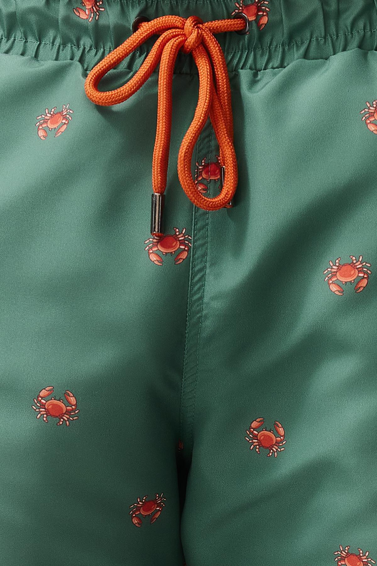 Khaki Crab Print Plus Size Shorts, , large image number 2