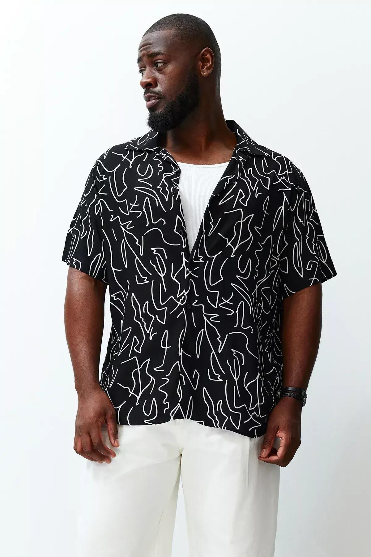 Black Regular Fit Printed Shirt, , large image number 2
