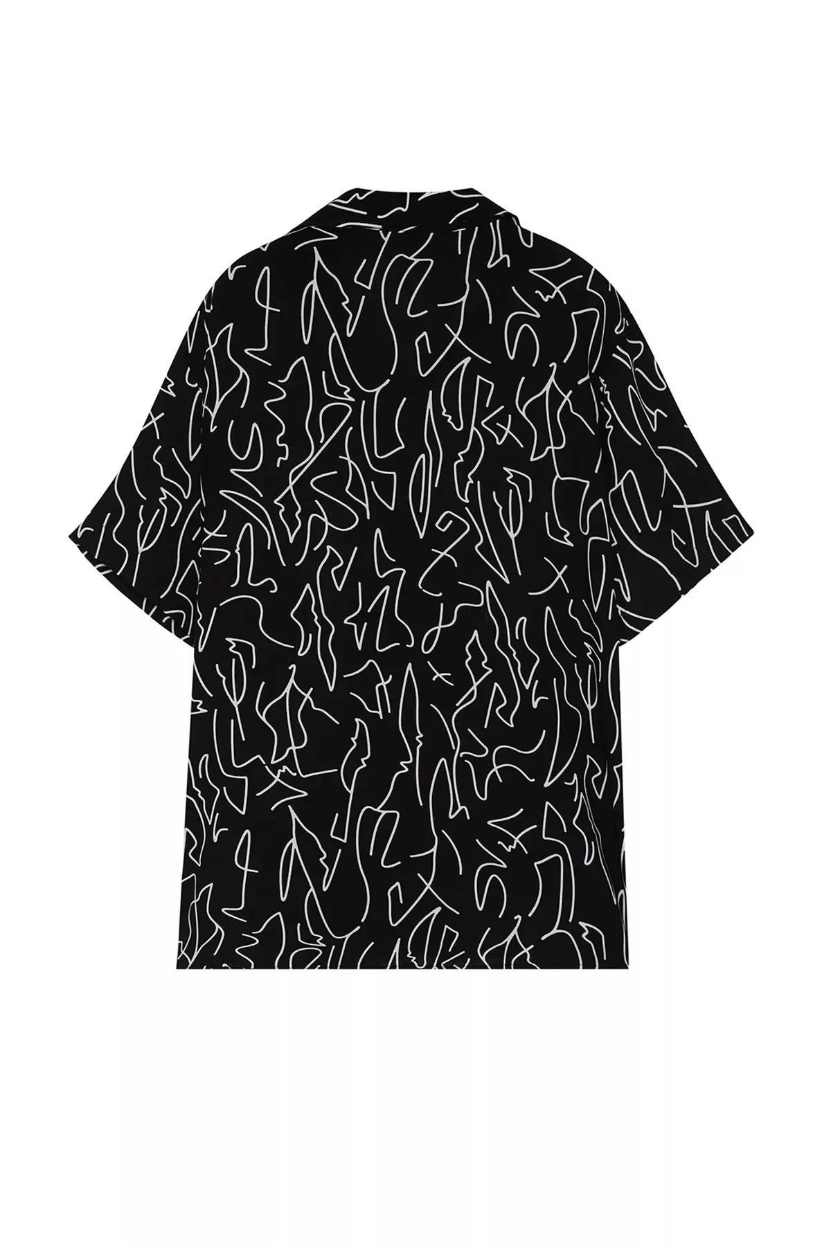Black Regular Fit Printed Shirt, , large image number 6