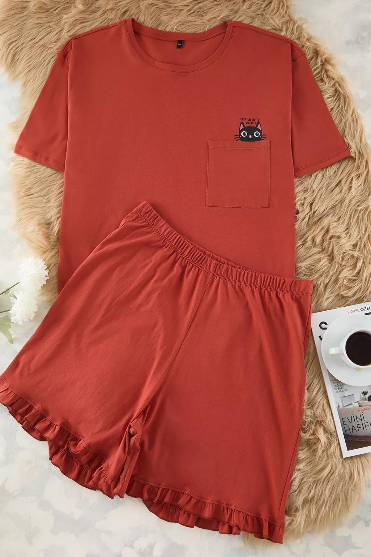 Red Printed Knitted Pyjamas Set, C101_1478, large image number 0