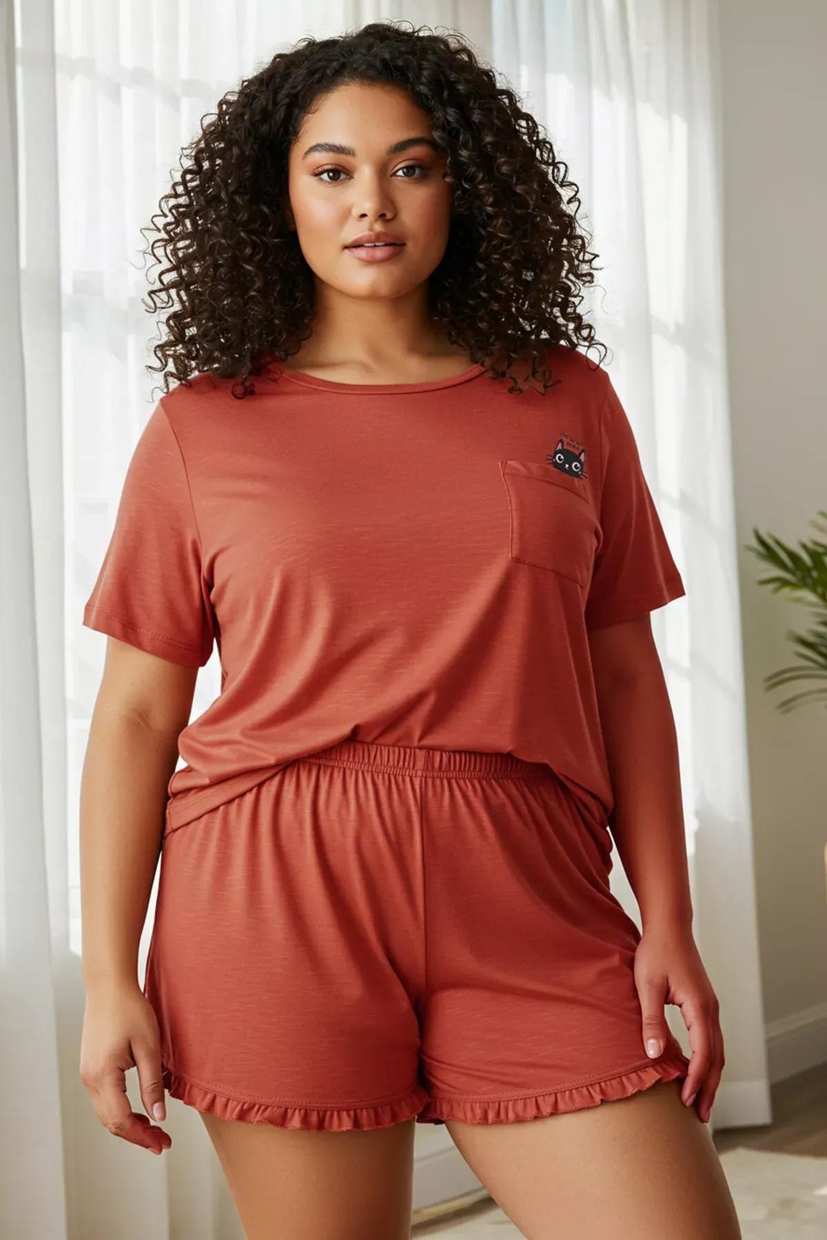 Red Printed Knitted Pyjamas Set, C101_1478, large image number 1