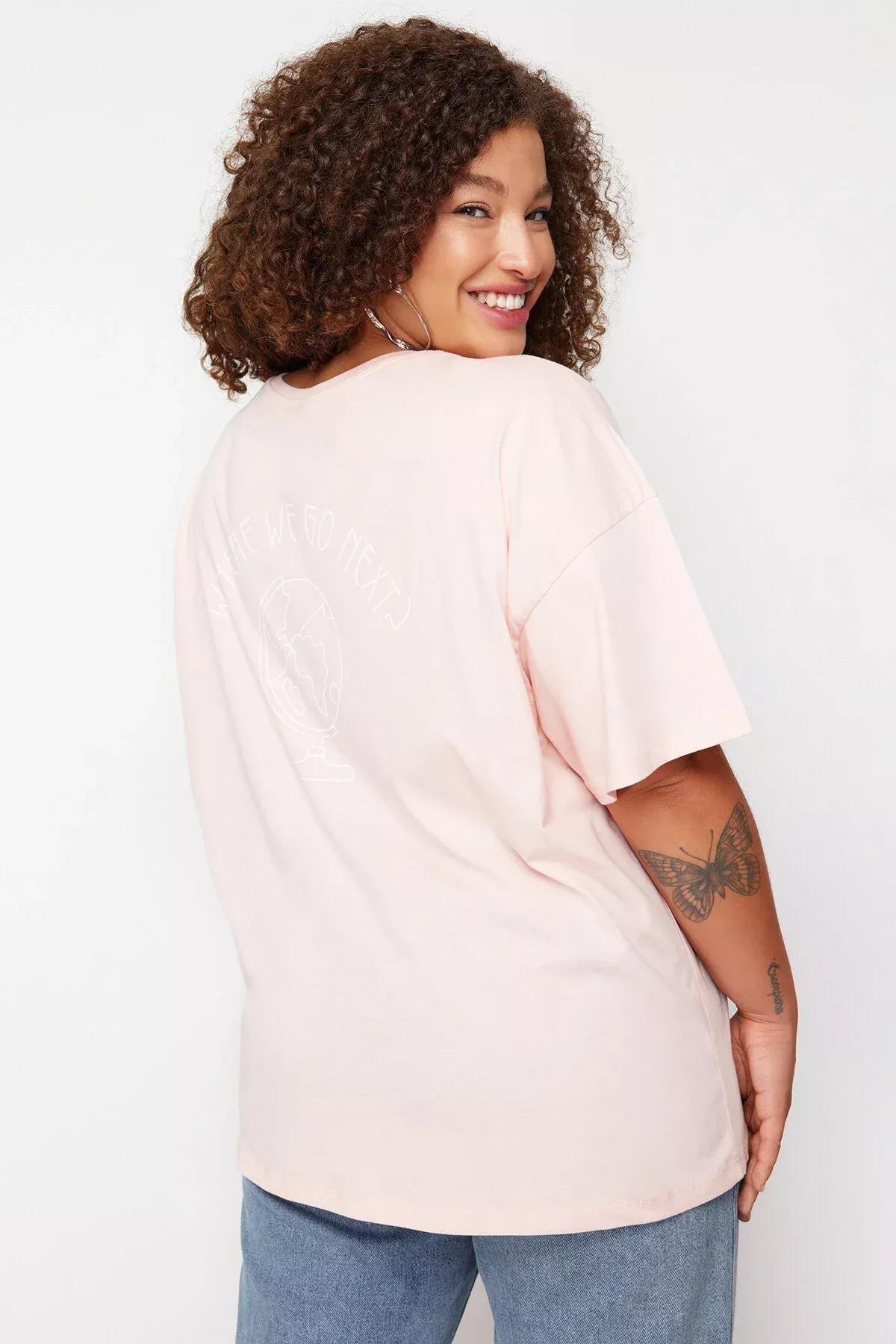 Pink Cotton Printed T-Shirt, LIGHT PINK, large image number 4