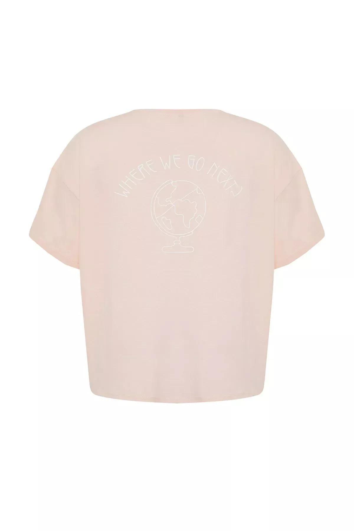 Pink Cotton Printed T-Shirt, LIGHT PINK, large image number 5