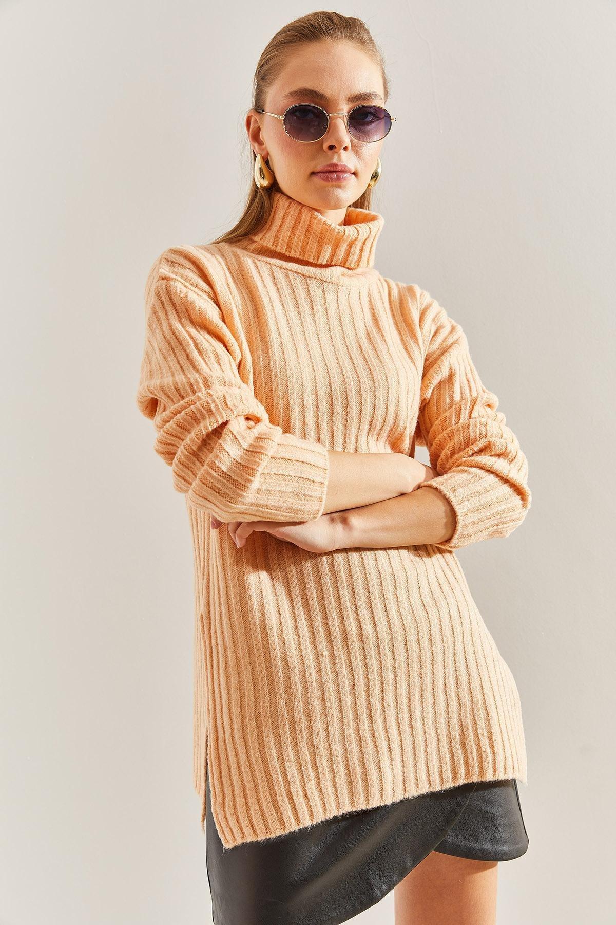 White Turtleneck Knitted Dress, , large image number 4