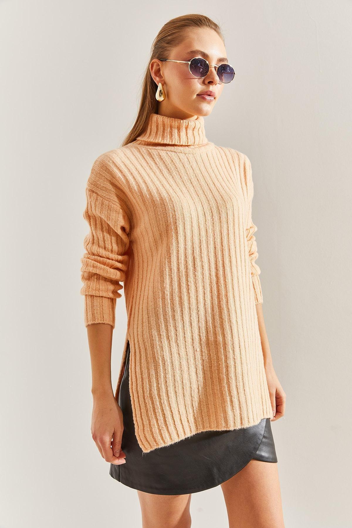White Turtleneck Knitted Dress, , large image number 5