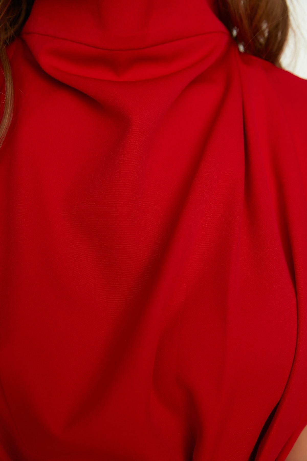 Red Plain Dress, , large image number 3