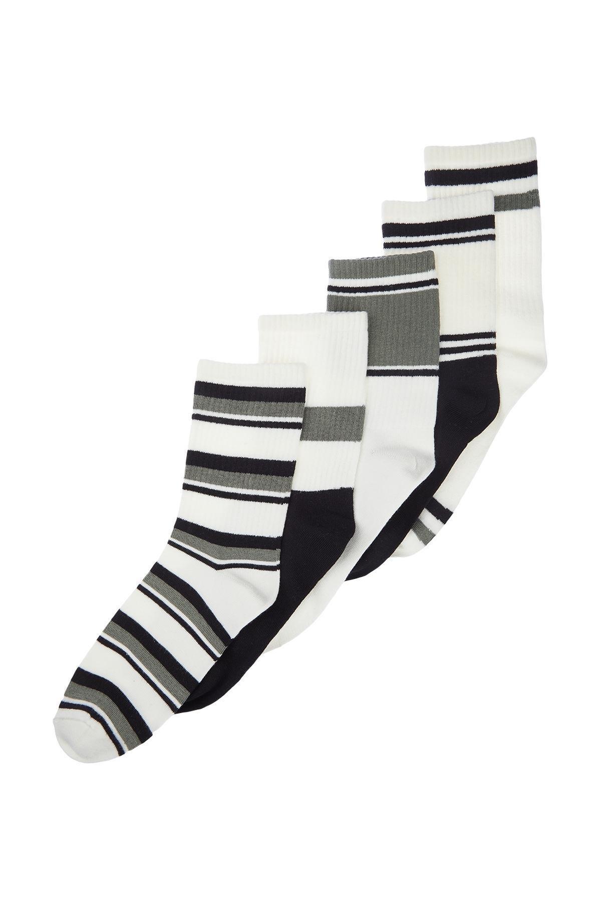 Multi-Colored 5-Pack Striped College-Tennis-Medium Socks TMNSS24CO00018, 5s, C101_5710, large image number 0