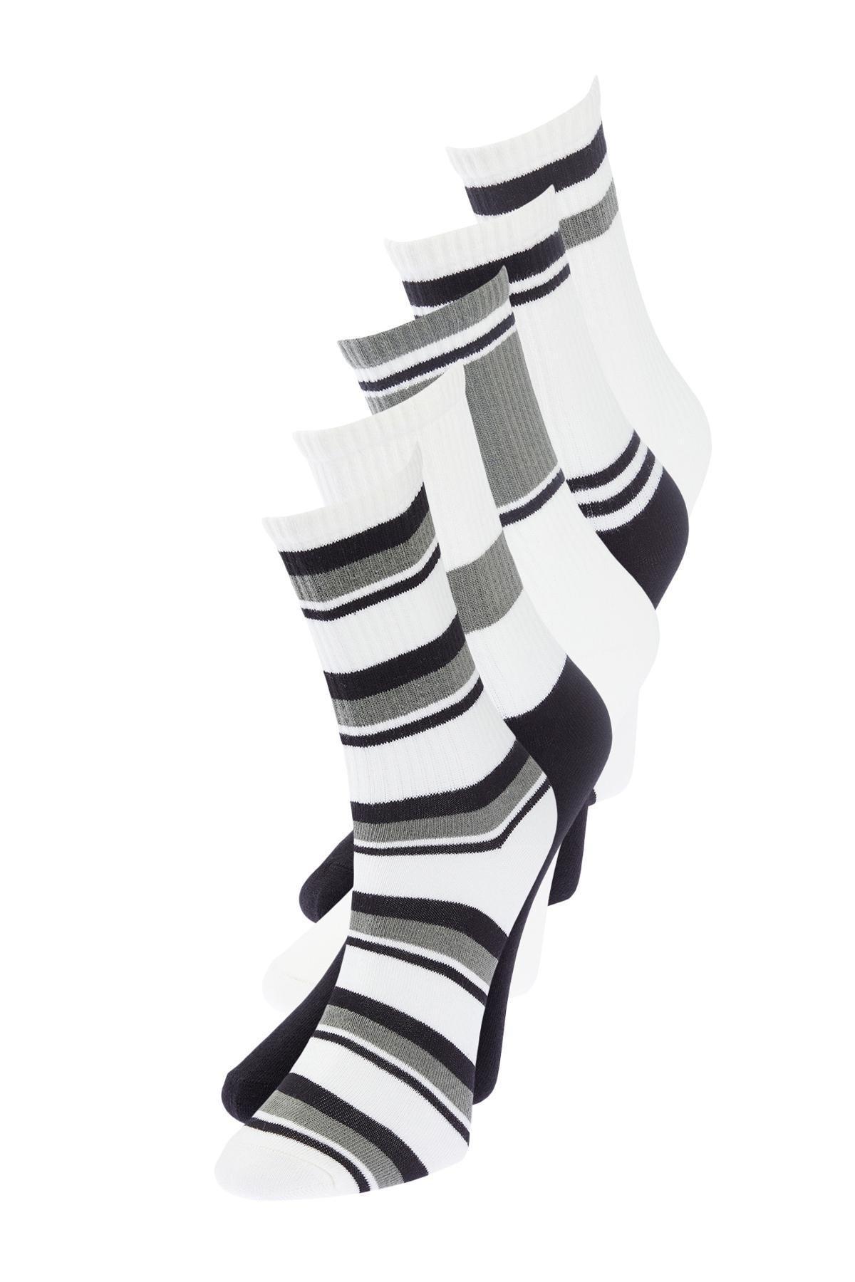 Multi-Colored 5-Pack Striped College-Tennis-Medium Socks TMNSS24CO00018, 5s, C101_5710, large image number 2