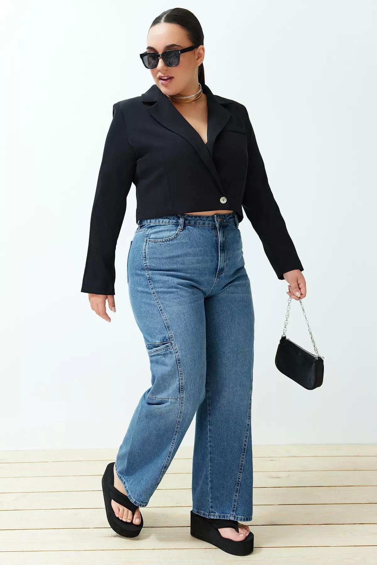 Black Blazer Woven Jacket, , large image number 2