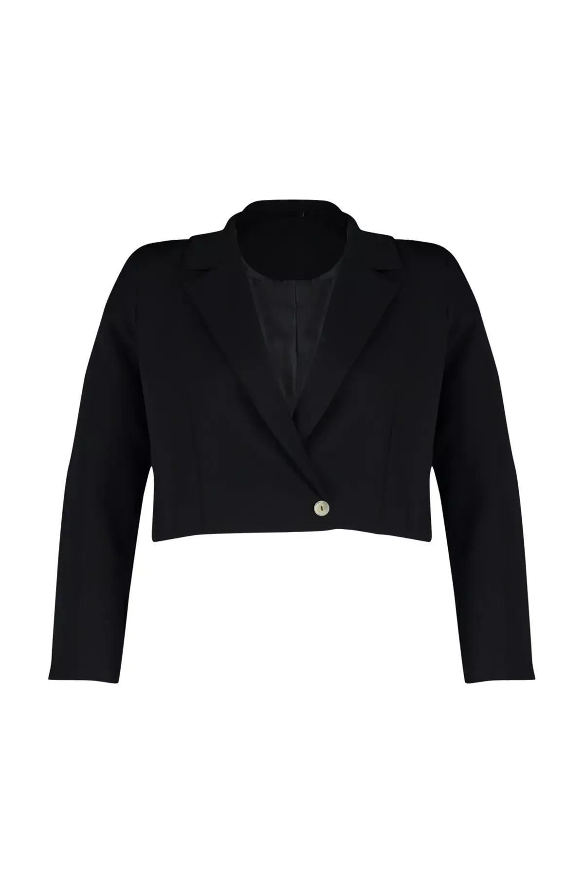 Black Blazer Woven Jacket, , large image number 5