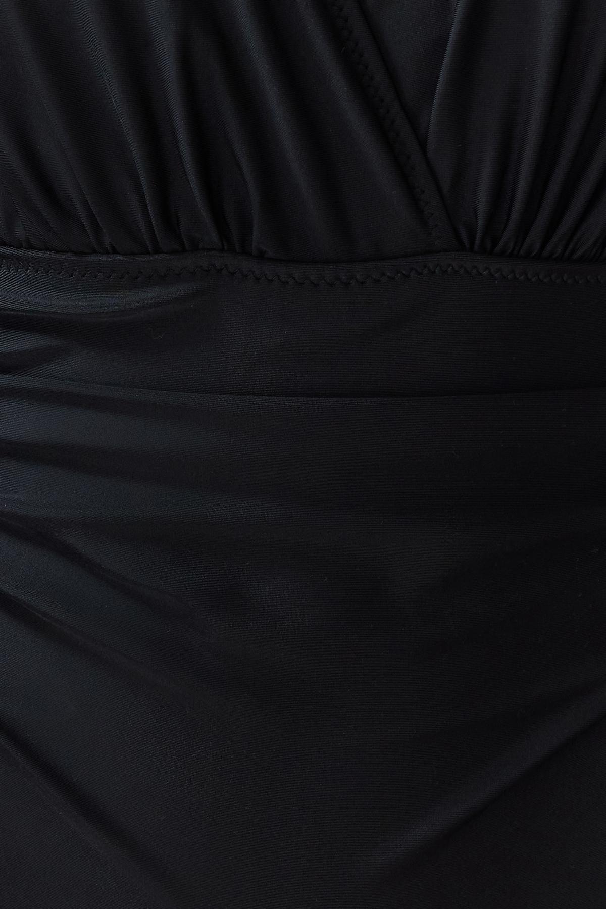 Black Deep V-Neck Swimsuit, , large image number 2