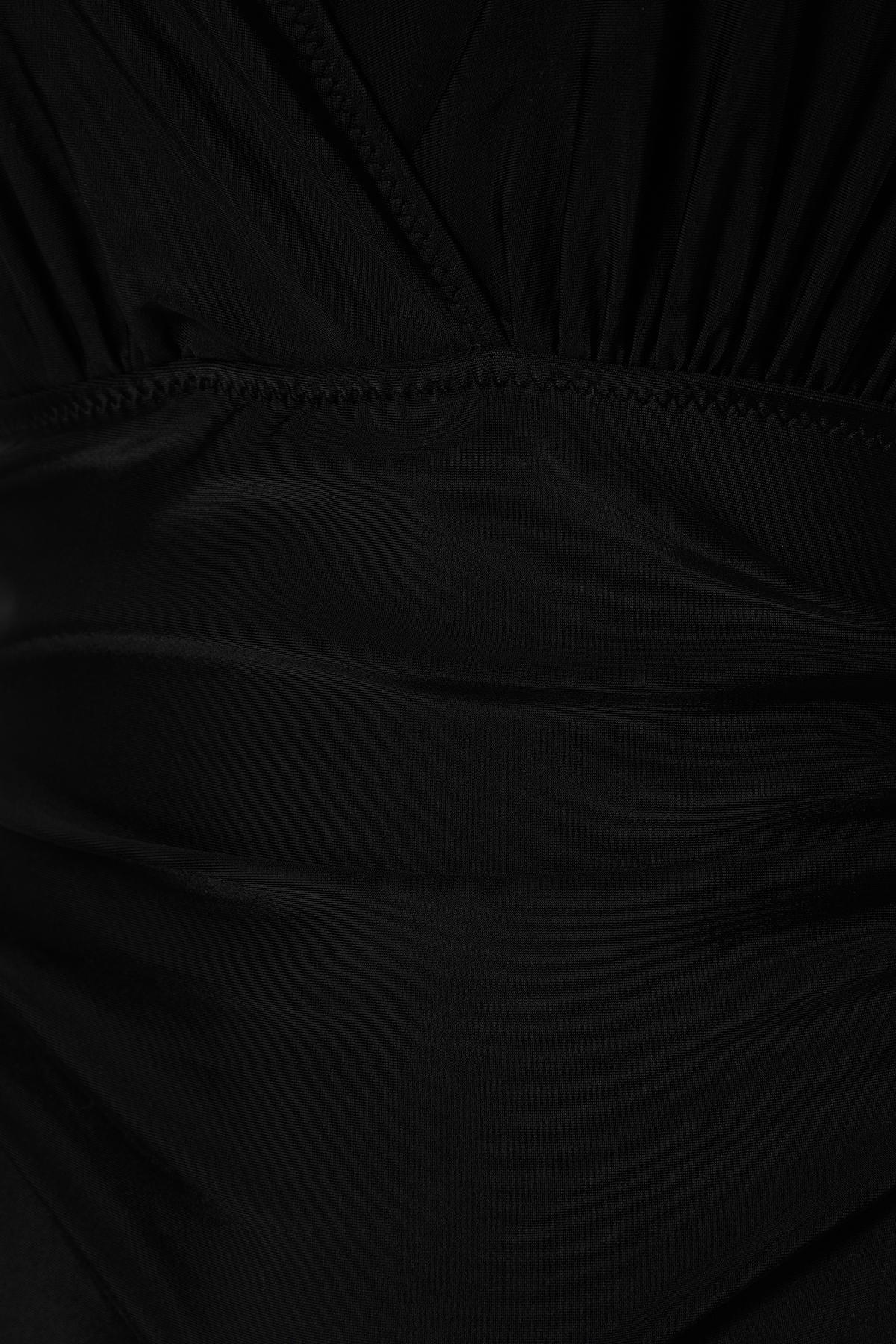 Black Deep V-Neck Swimsuit, , large image number 5