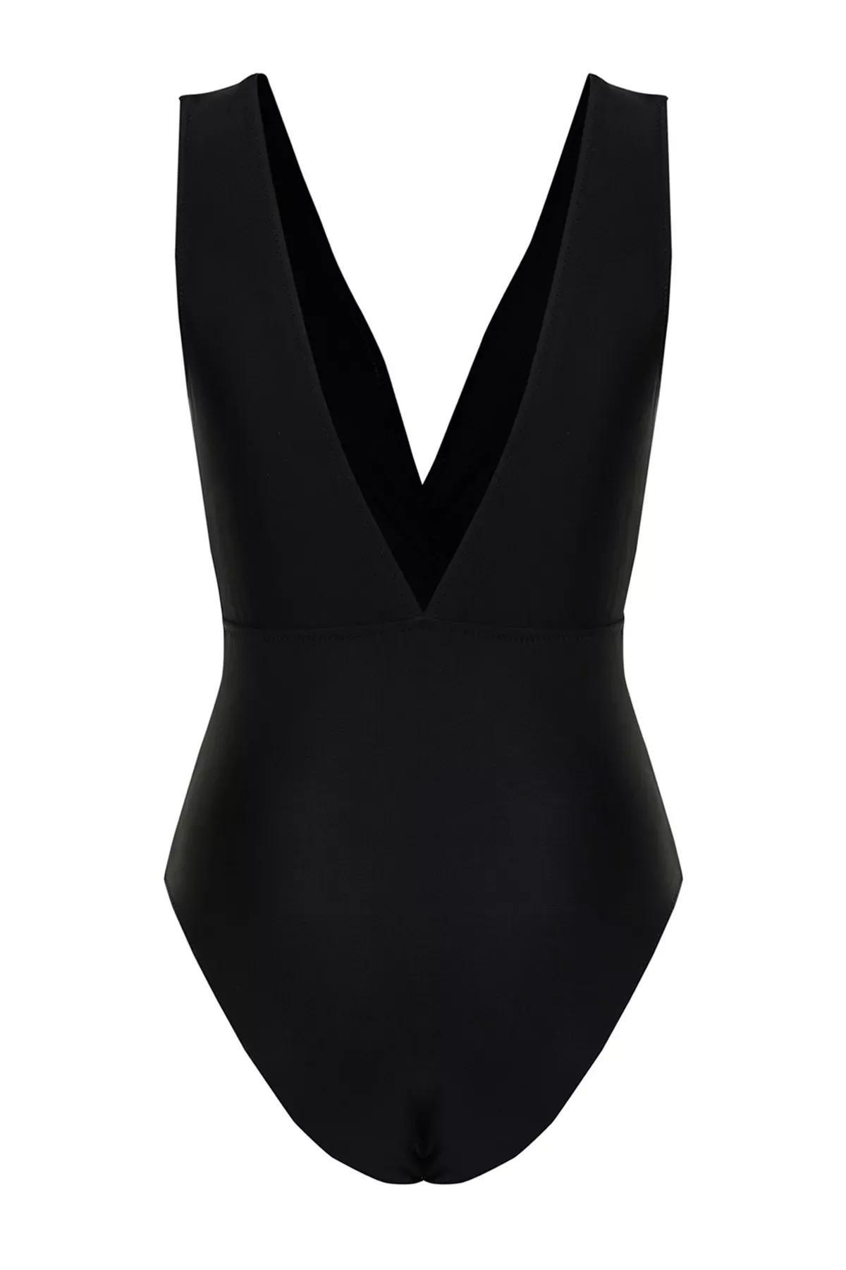 Black Deep V-Neck Swimsuit, C101_2094, large image number 7