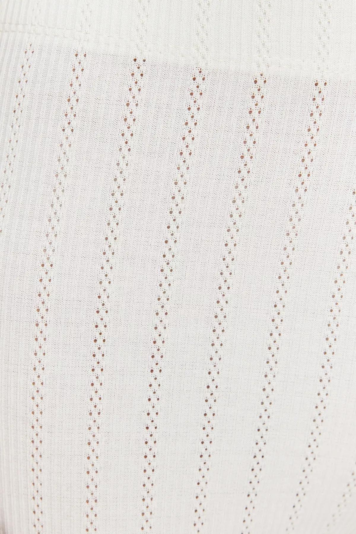 Beige Ribbed Pyjama Set, Ecru, large image number 4