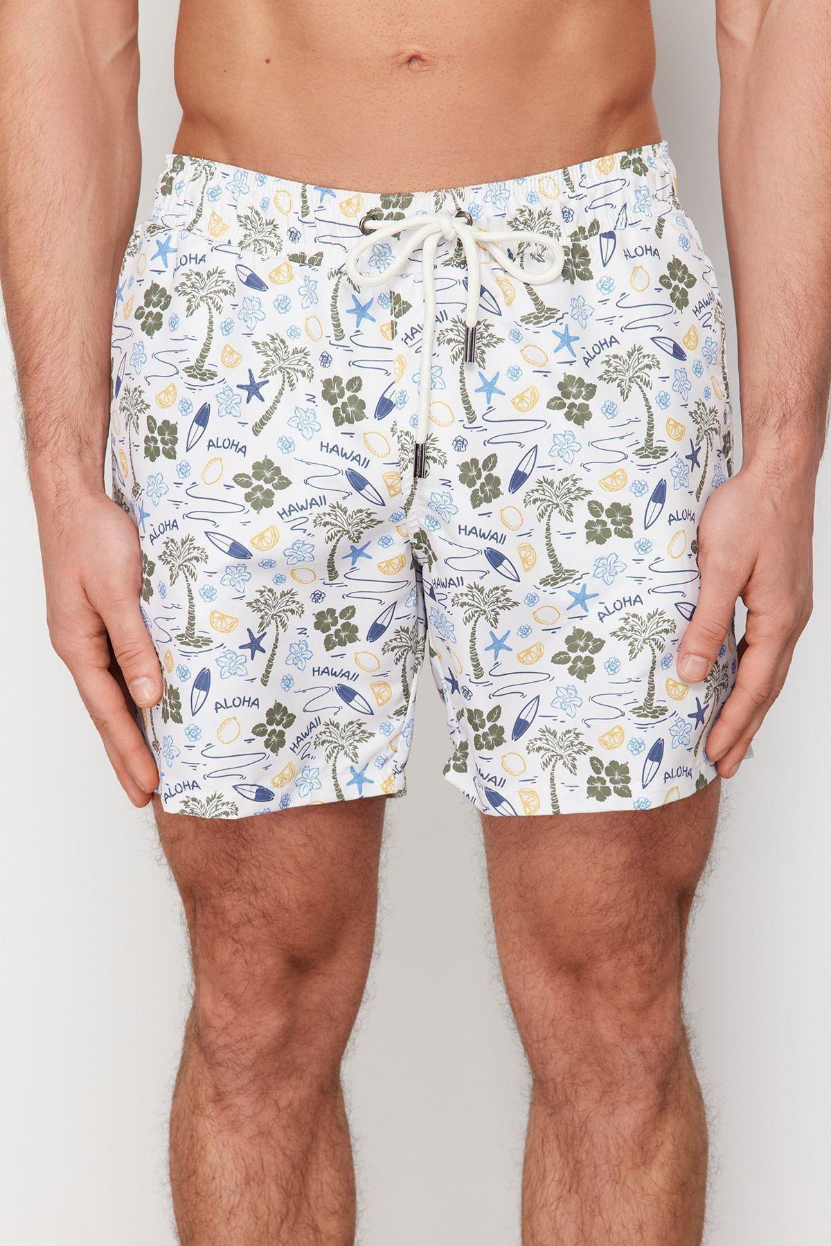 Standard Size Palm Tree Patterned Swim Shorts TMNSS24DS00004, single, C101_205, large image number 1