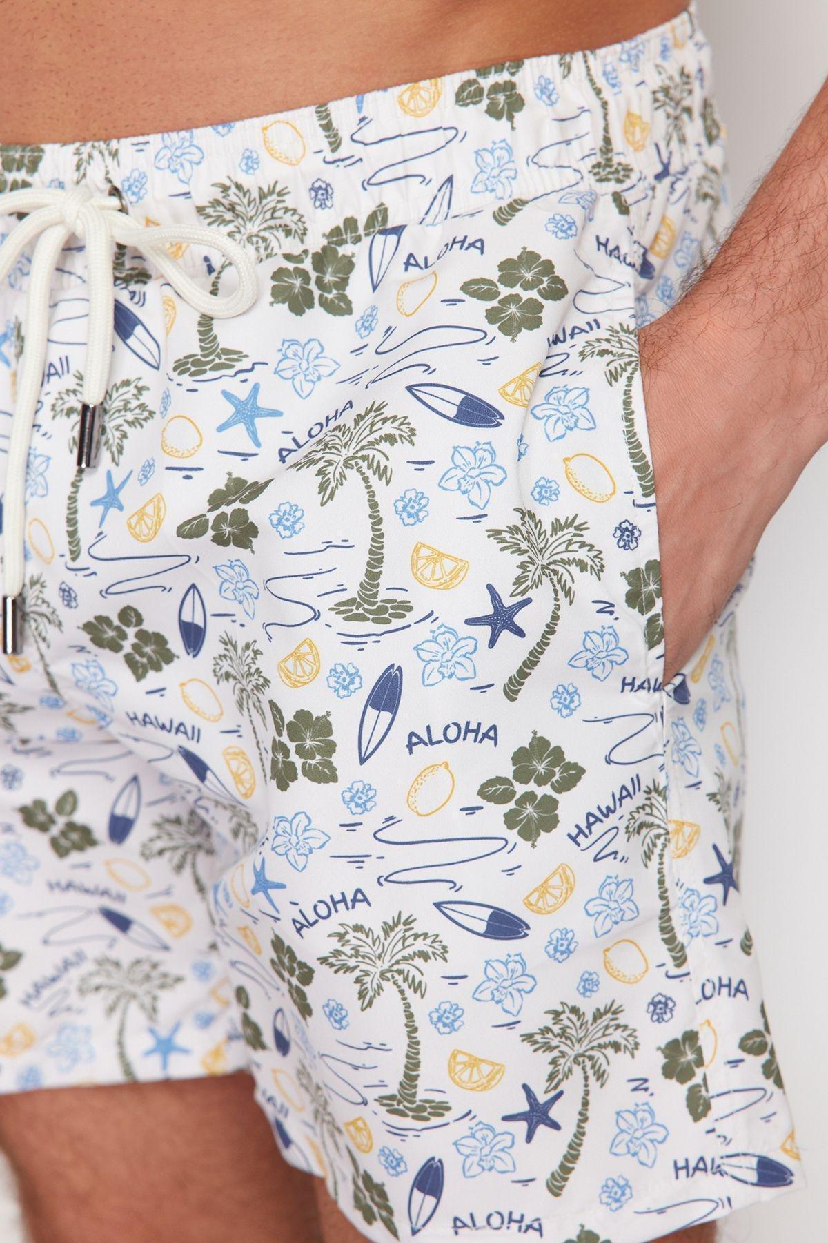 Standard Size Palm Tree Patterned Swim Shorts TMNSS24DS00004, single, C101_205, large image number 2