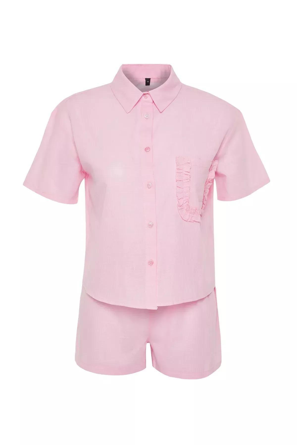 Pink Pocket Pyjamas Set, Pink, large image number 5