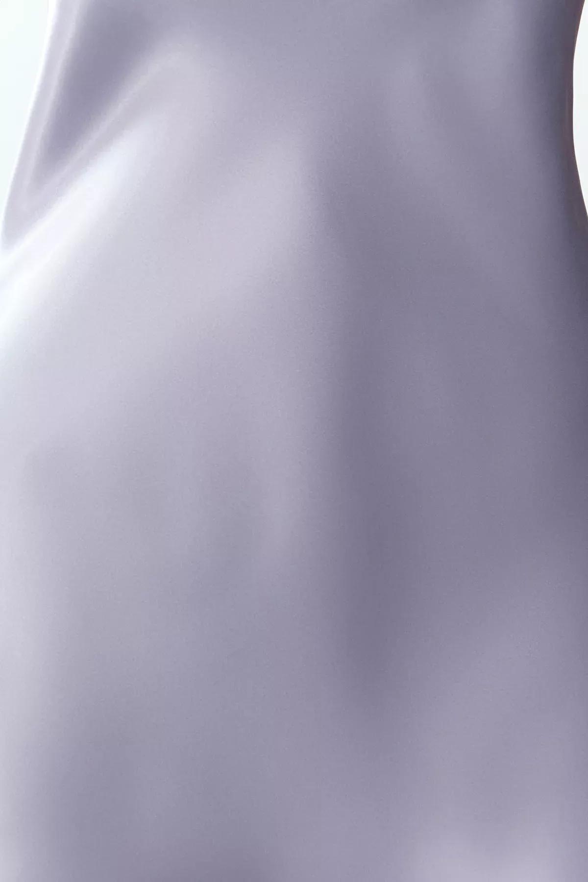 Grey Lace Satin Strap Nightgown, C101_5662, large image number 3