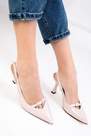 SOHO - Nude Patent Leather Womens Classic Heeled Shoes 18773