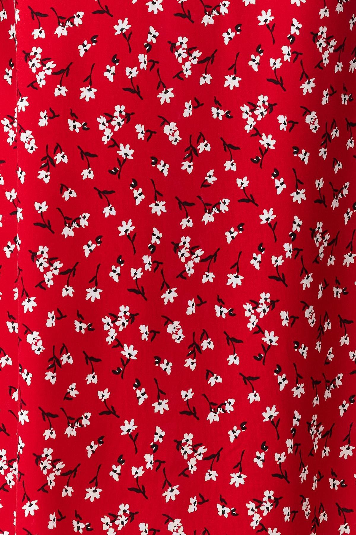 Red Floral Viscose Maxi Woven Dress TWOSS24EL00613, , large image number 2