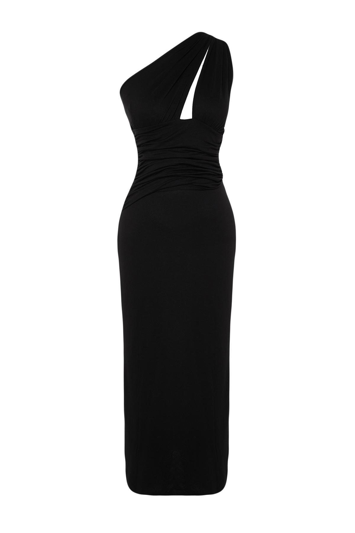 Black Fitted Maxi Cut-Out Beach Dress, C101_2094, large image number 3