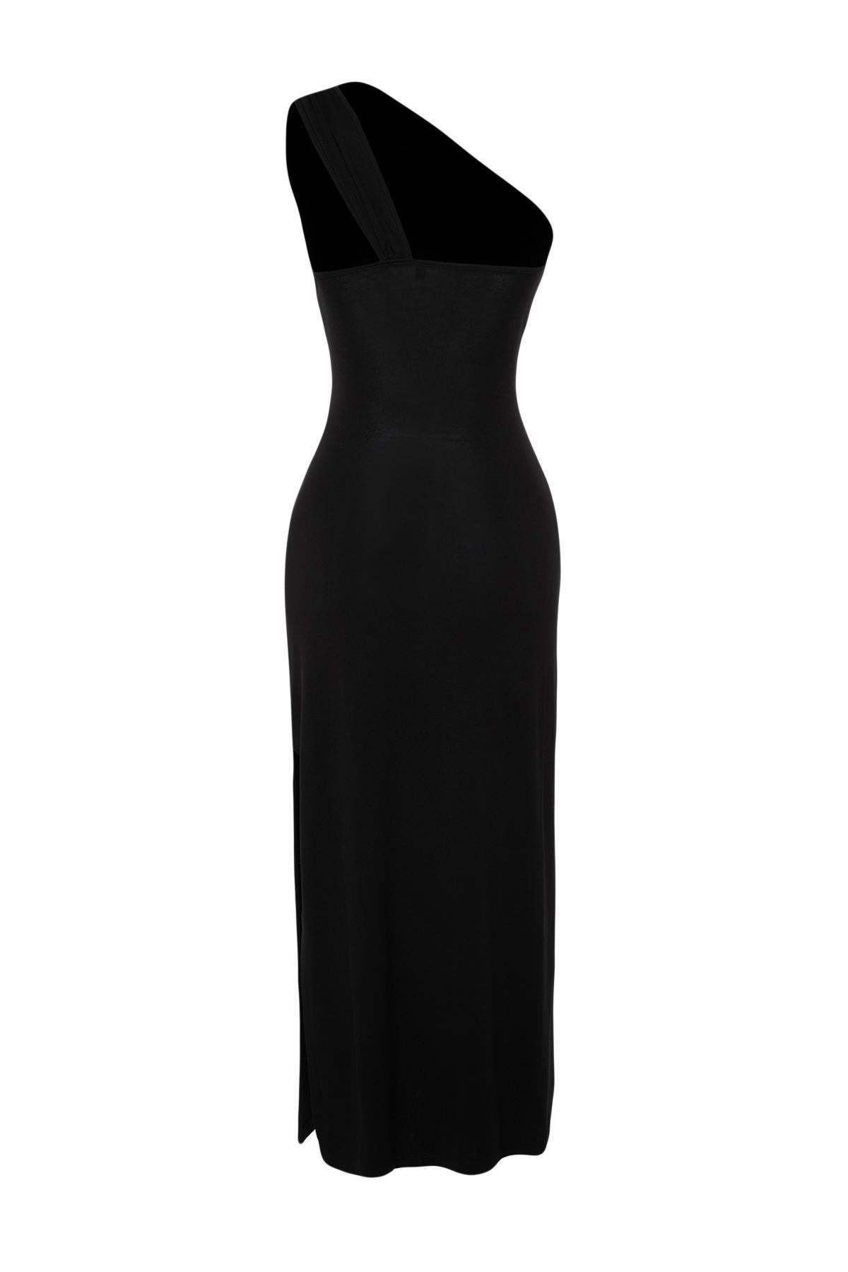 Black Fitted Maxi Cut-Out Beach Dress, C101_2094, large image number 4
