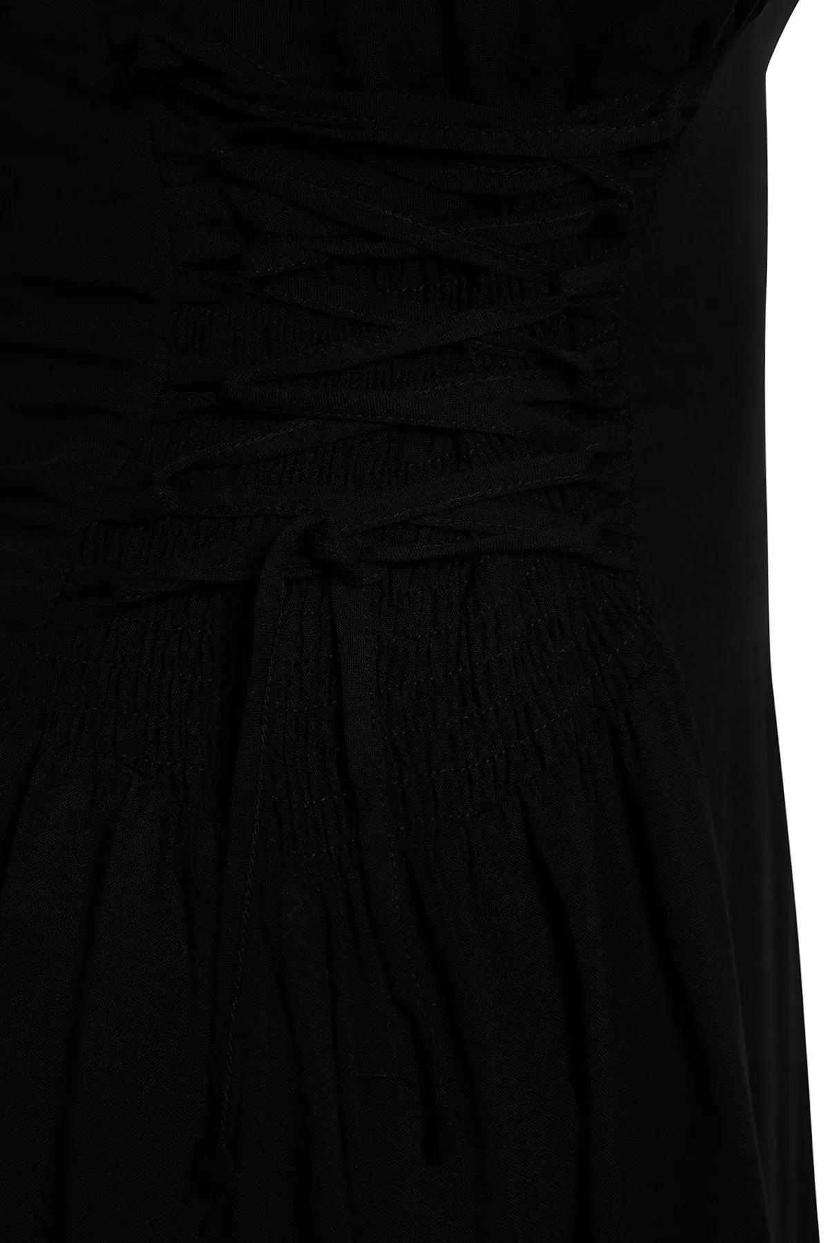Black Detailed Maxi Dress, , large image number 1