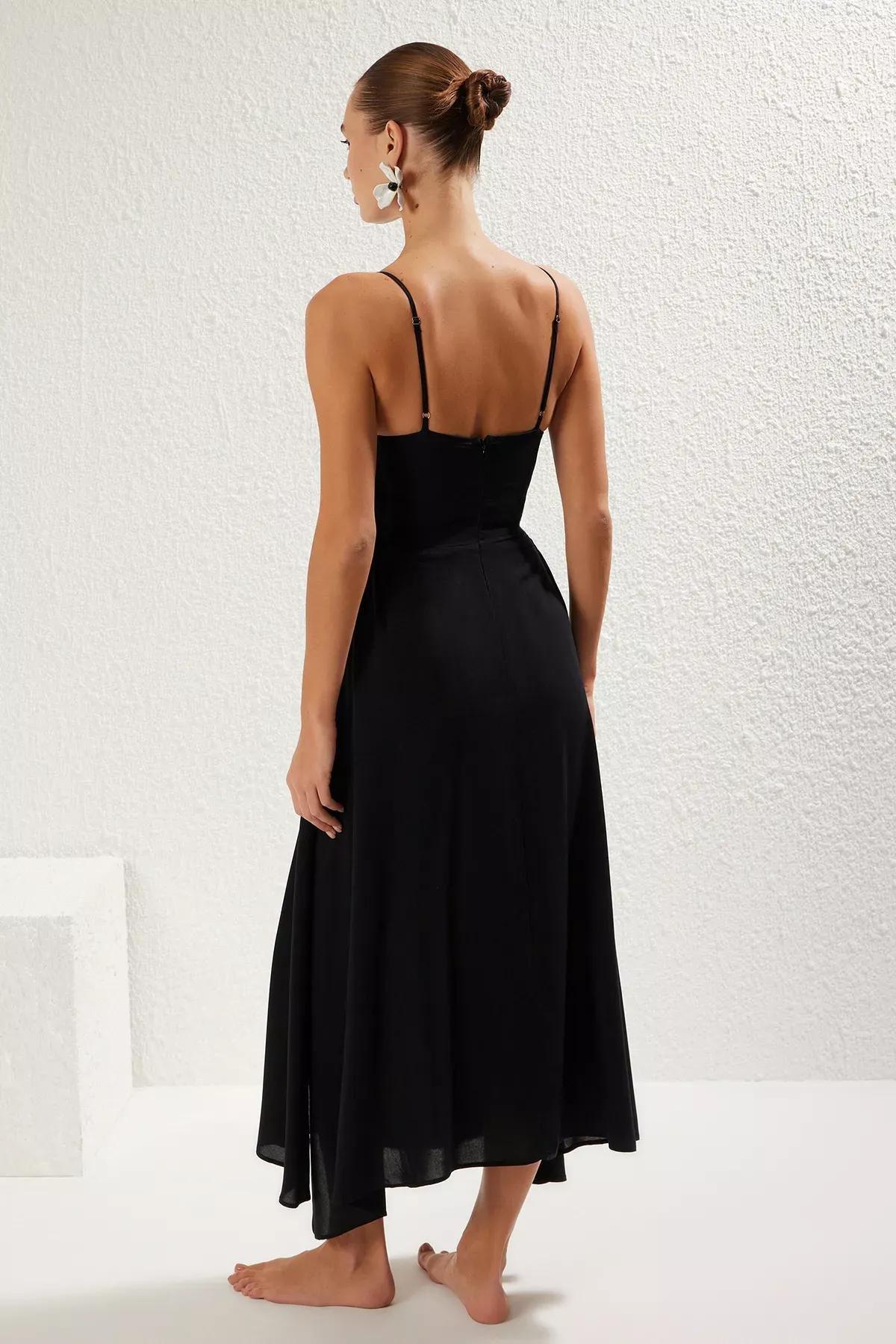 Black Detailed Maxi Dress, C101_2094, large image number 6