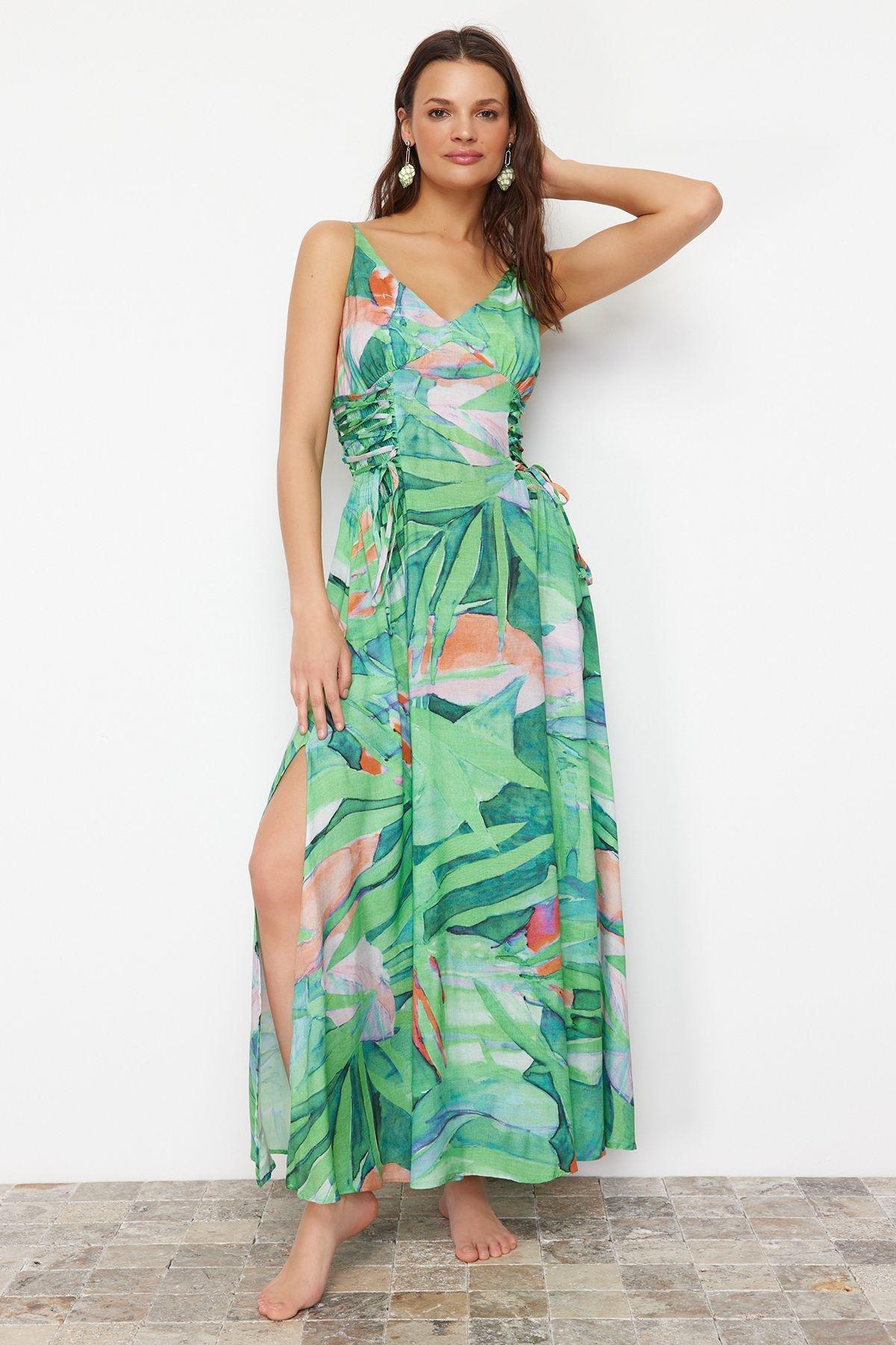 Floral Patterned Maxi Woven Dress, , large image number 2