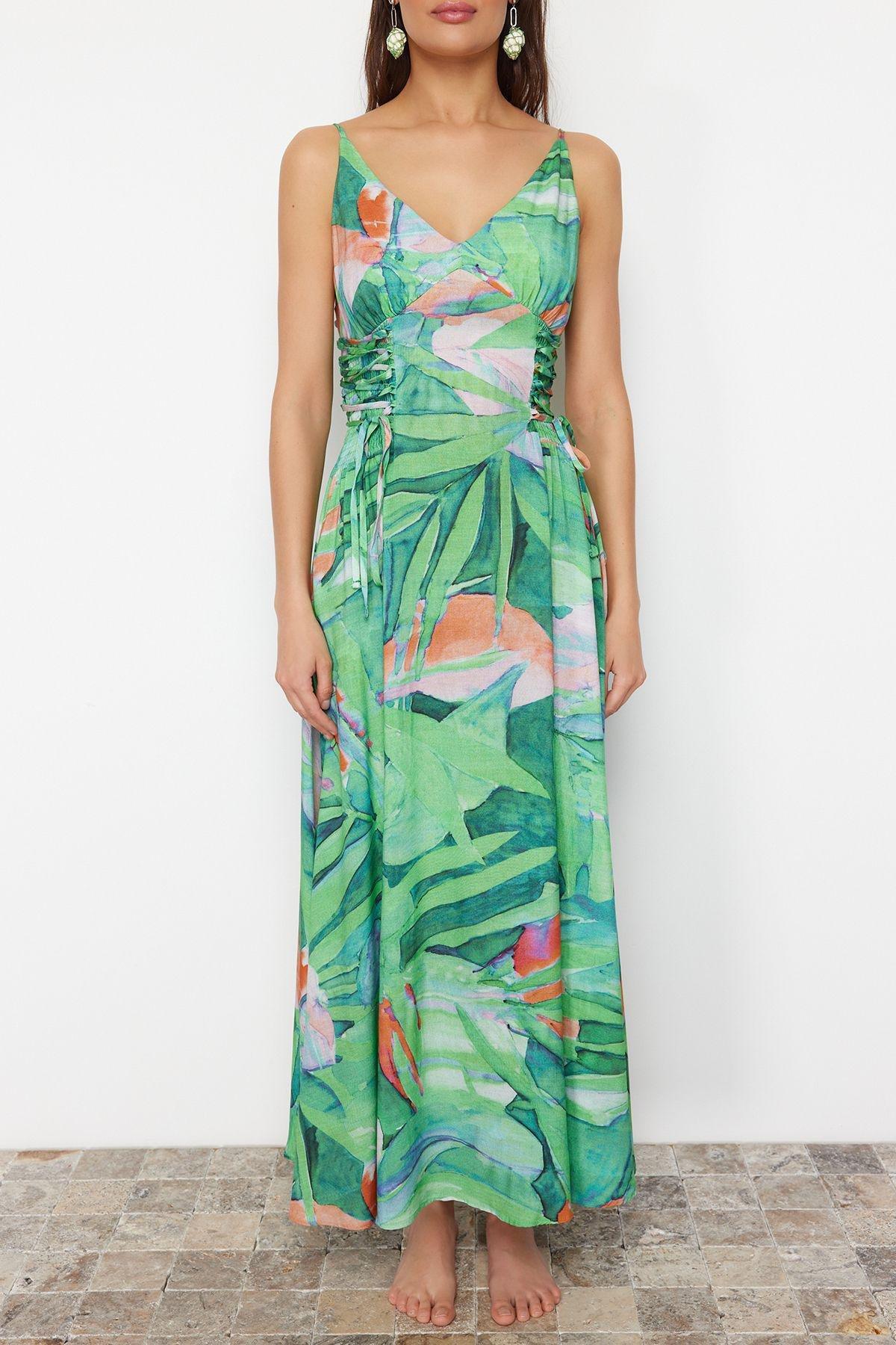 Floral Patterned Maxi Woven Dress, , large image number 3