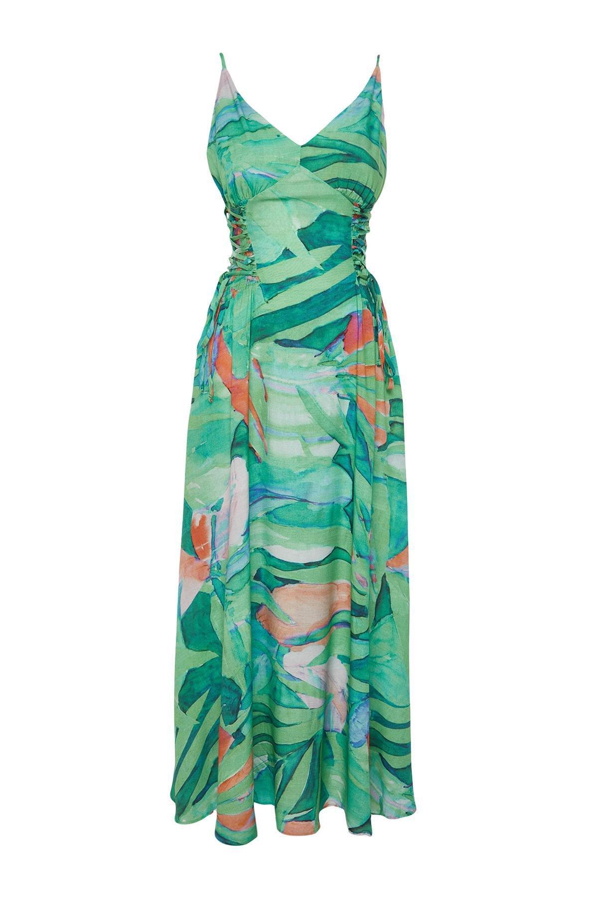 Floral Patterned Maxi Woven Dress, , large image number 5