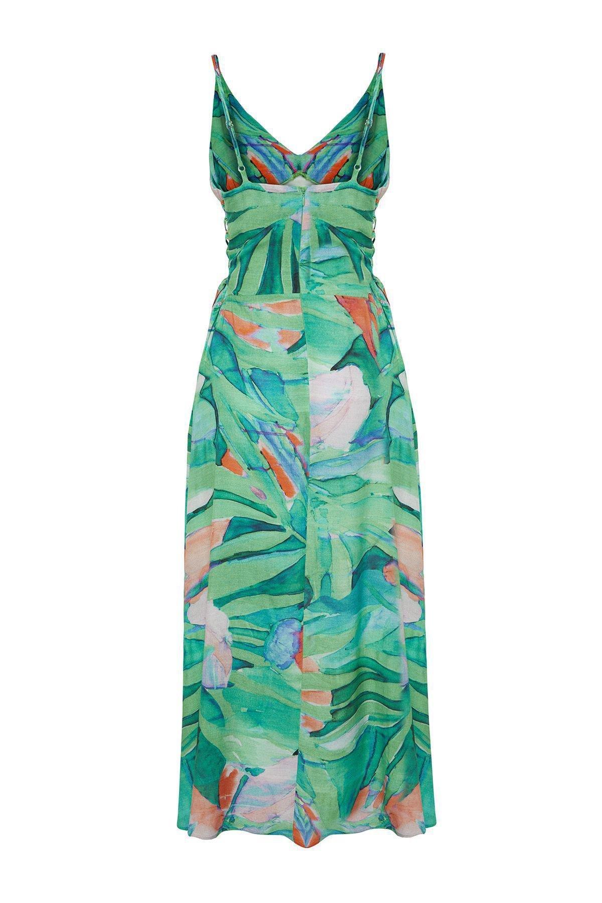 Floral Patterned Maxi Woven Dress, , large image number 7