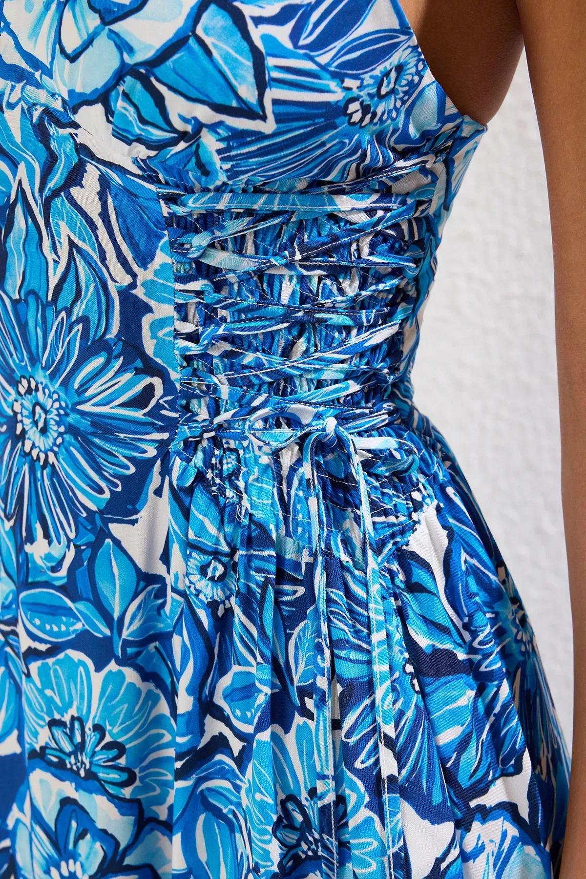 فستان طويل منسوج بنقشة زهور, White-Multicolor, large image number 3