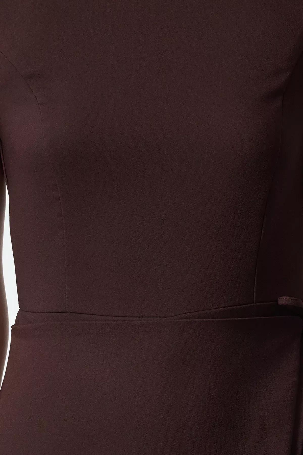 Brown Sleeveless Knit Jumpsuit, Brown, large image number 2