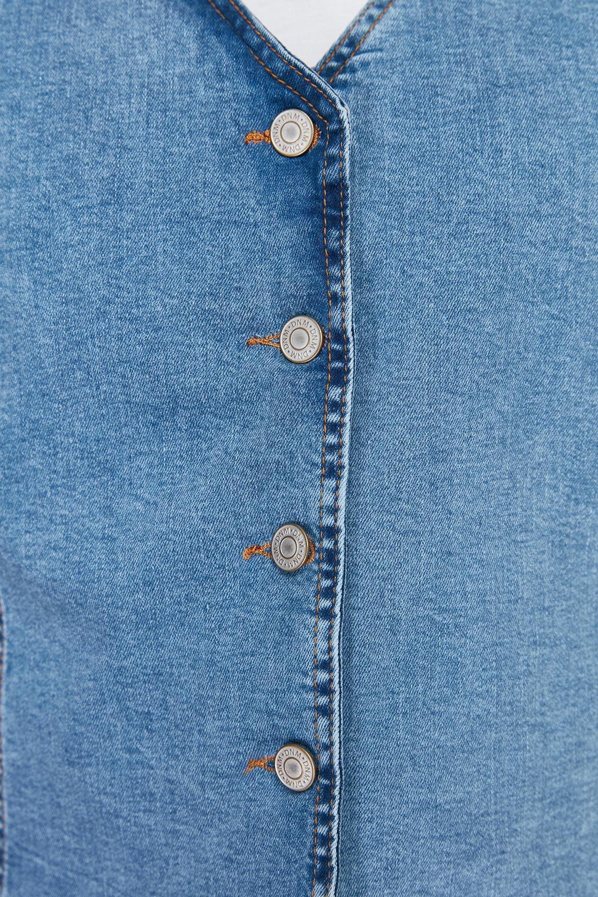 Blue Denim Vest, , large image number 4
