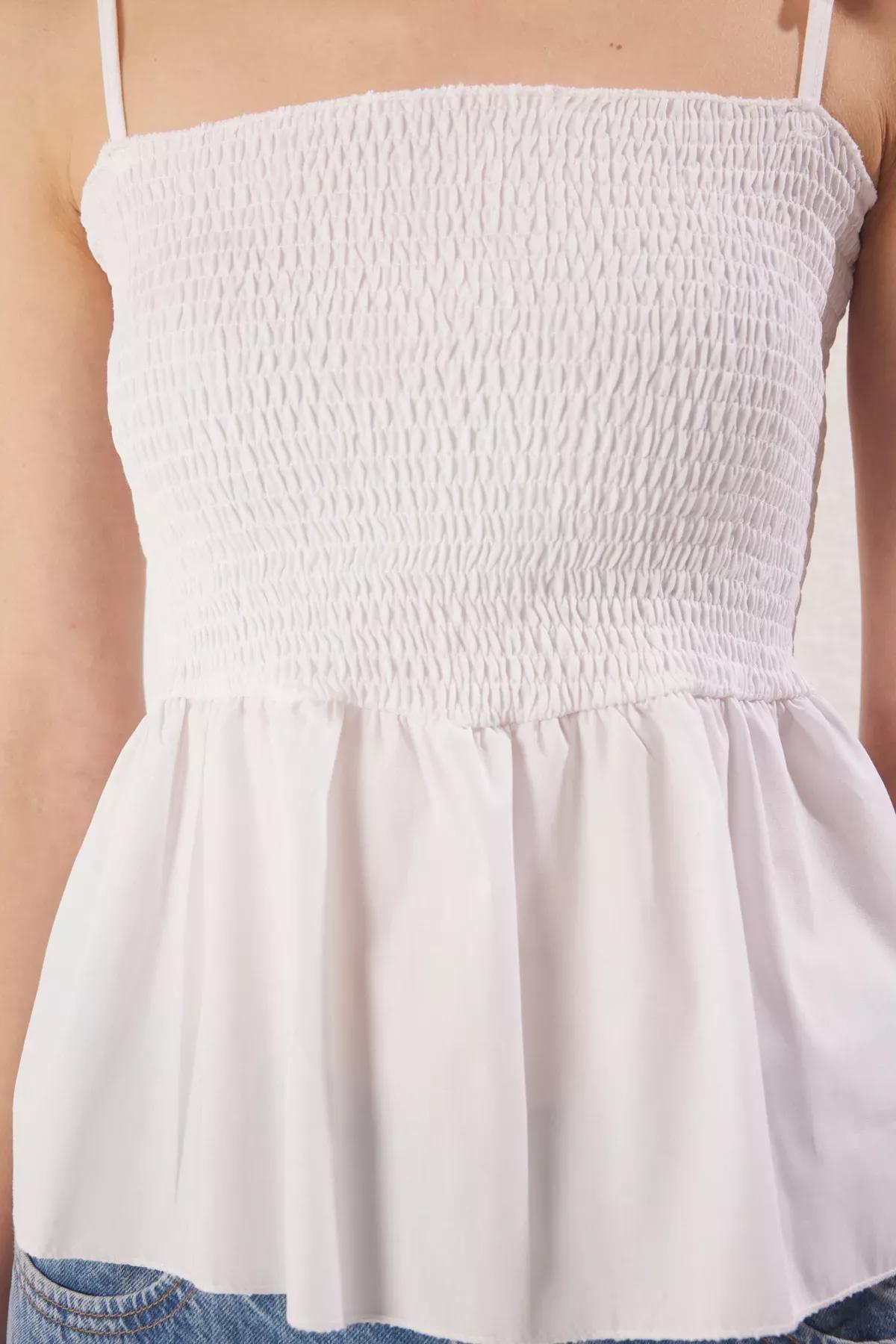 Beige Poplin Knitted Blouse, , large image number 3