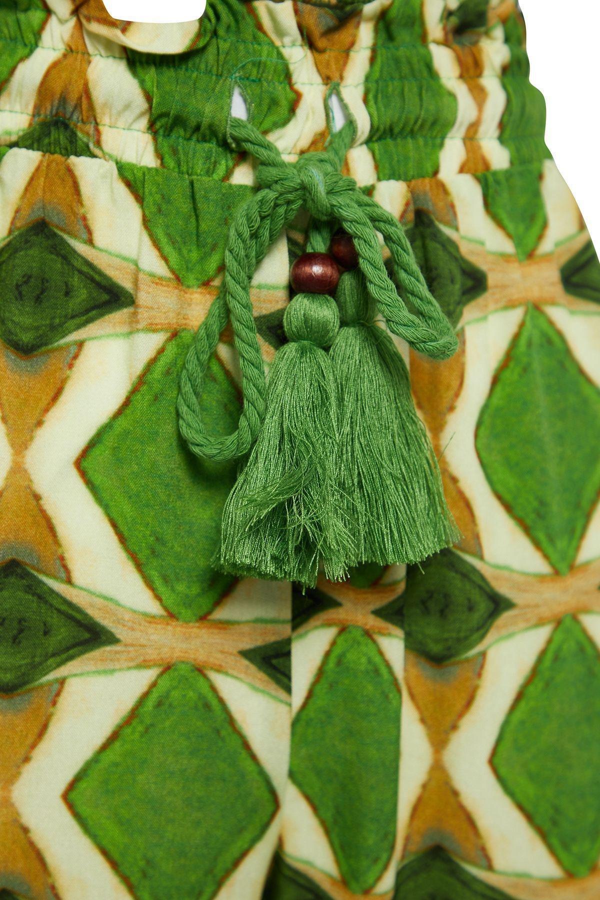 Green Geometric Patterned Woven Co-Ord Set, Very colorful, large image number 5