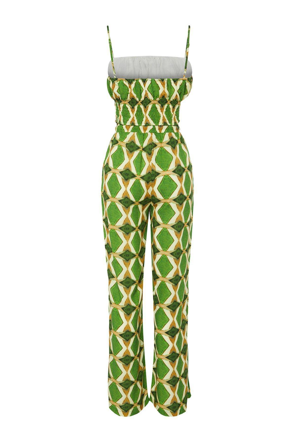 Green Geometric Patterned Woven Co-Ord Set, Very colorful, large image number 6