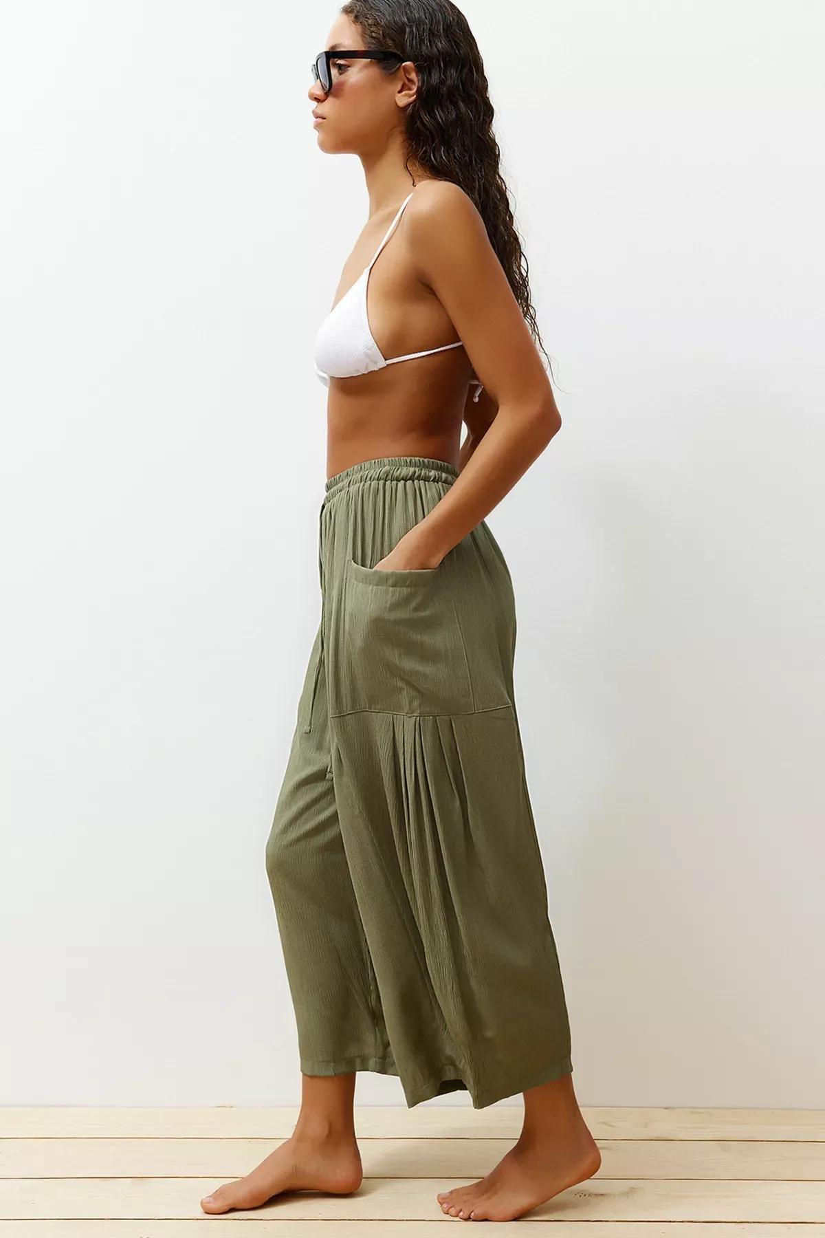 Green Woven Trousers Single, C101_4009, large image number 1