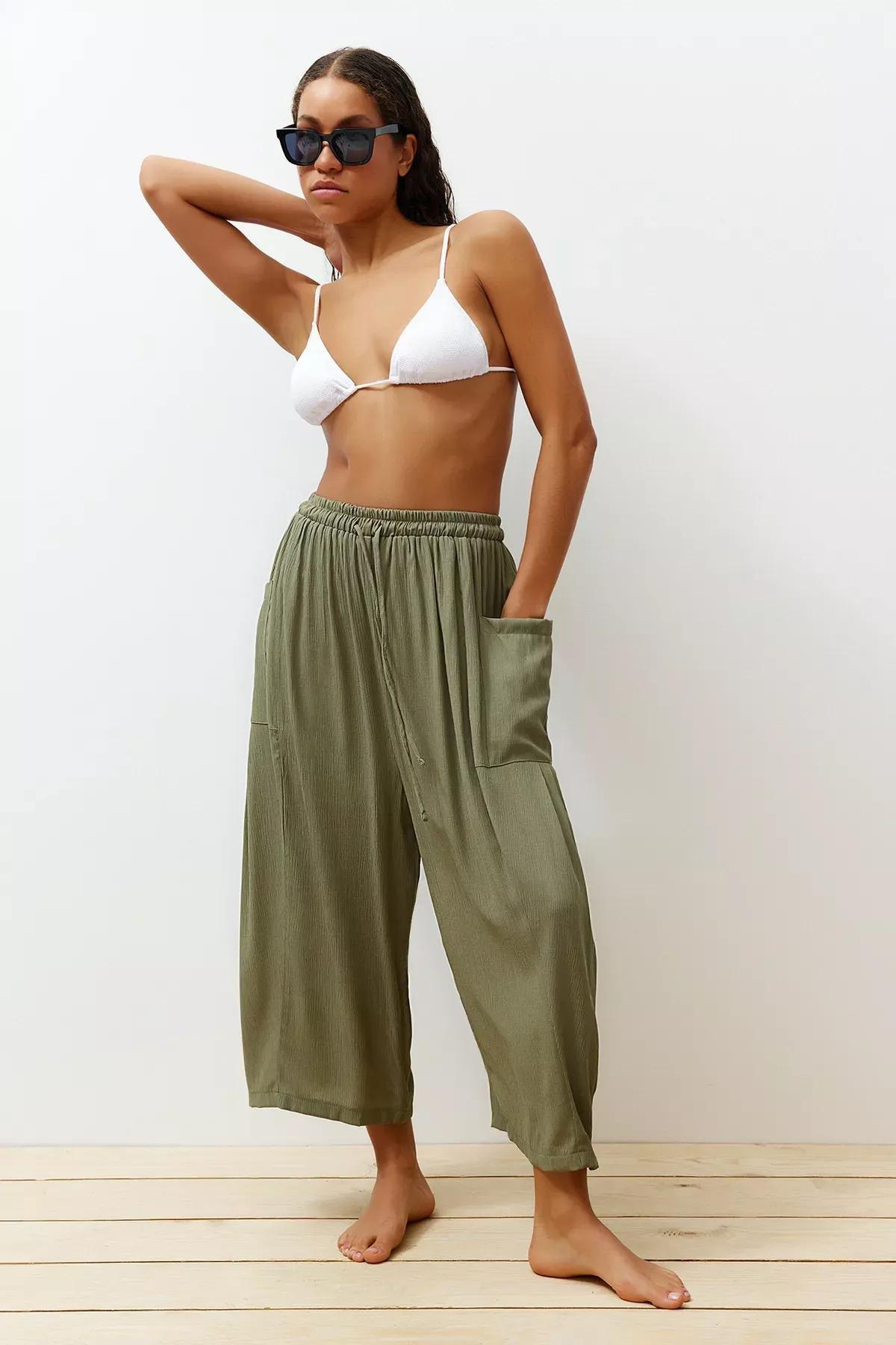 Green Woven Trousers Single, C101_4009, large image number 2